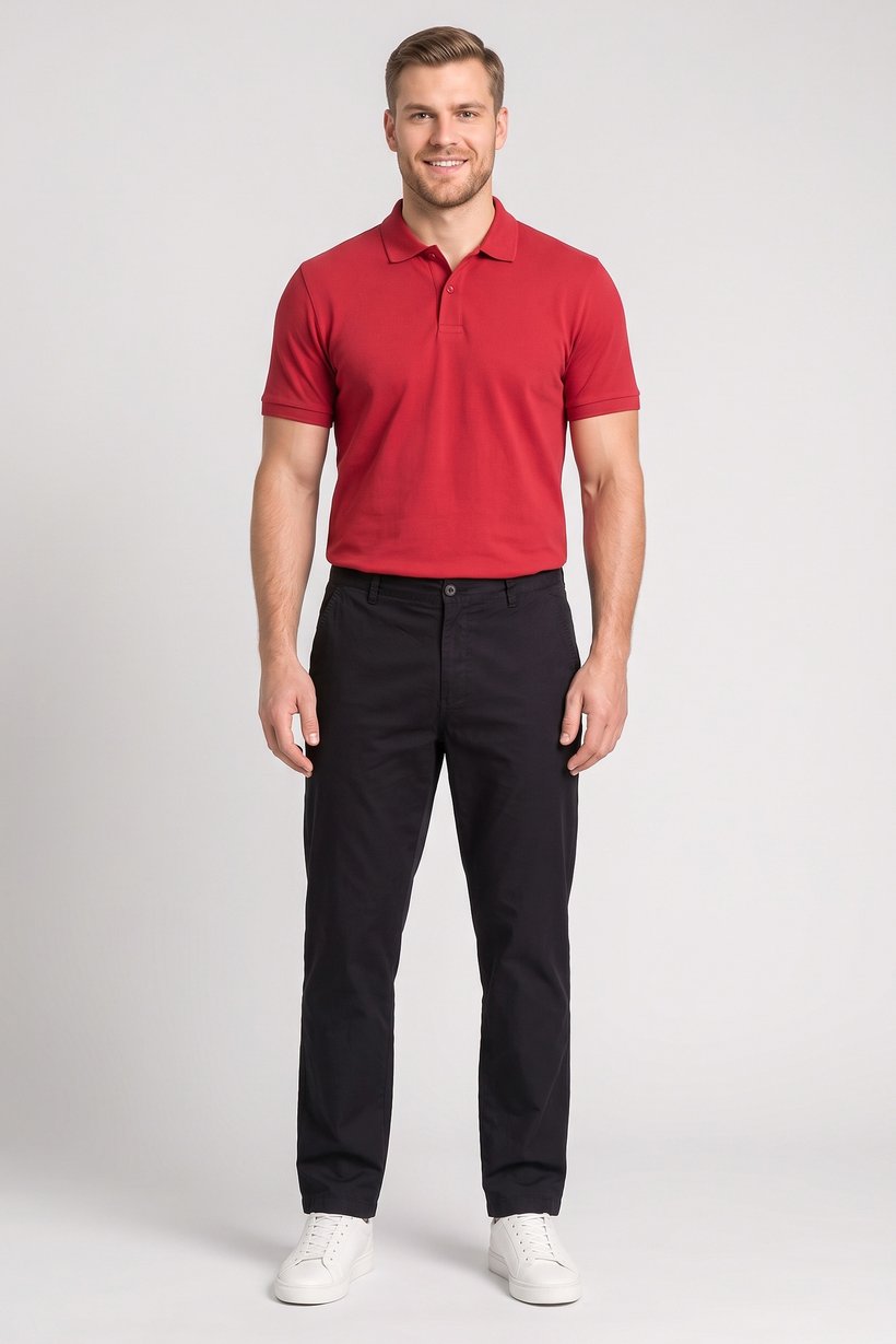 Men Loose Fit Solid Chino Pants, Black