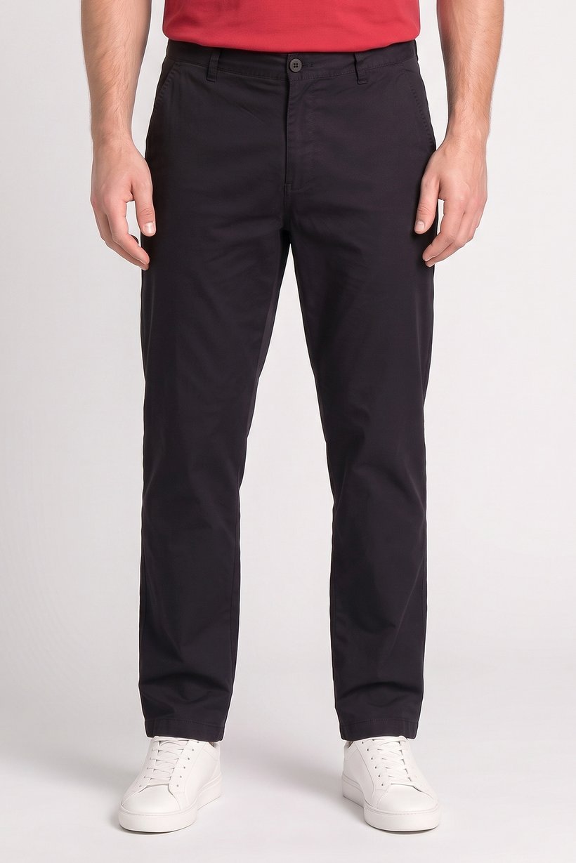 Men Loose Fit Solid Chino Pants, Black