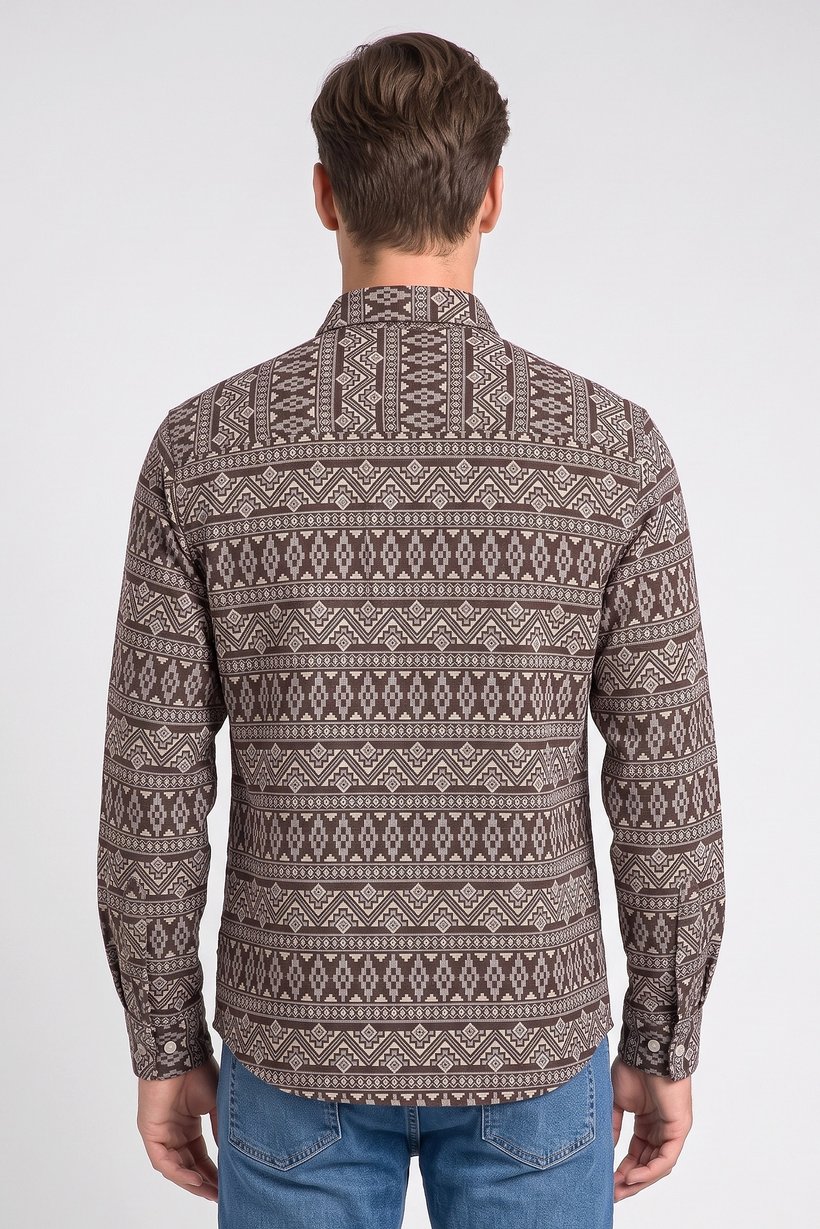 Men Regular Fit Allover Print Long Sleeve Casual Shirt, Multicolor