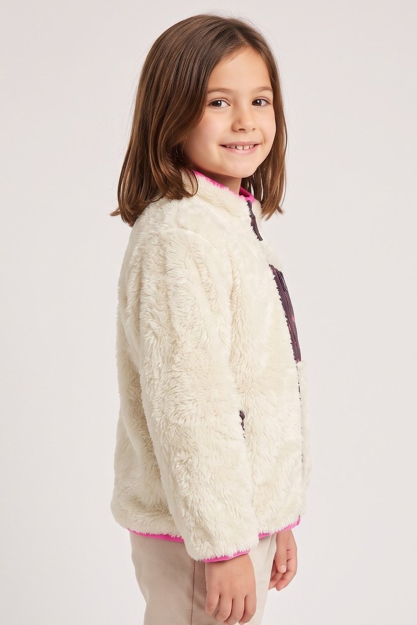 Toddlers Girl Textured Long Sleeve Reversible Jacket, Multicolor