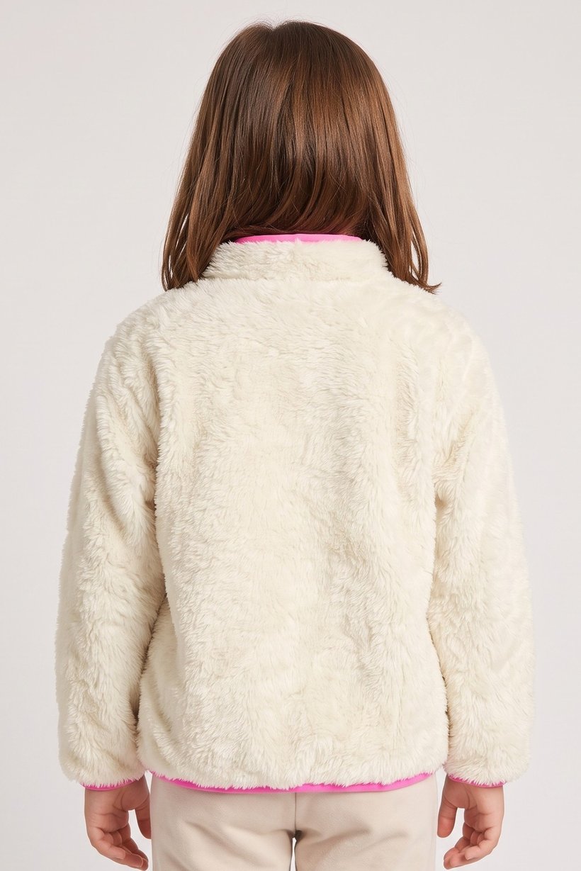 Toddlers Girl Textured Long Sleeve Reversible Jacket, Multicolor