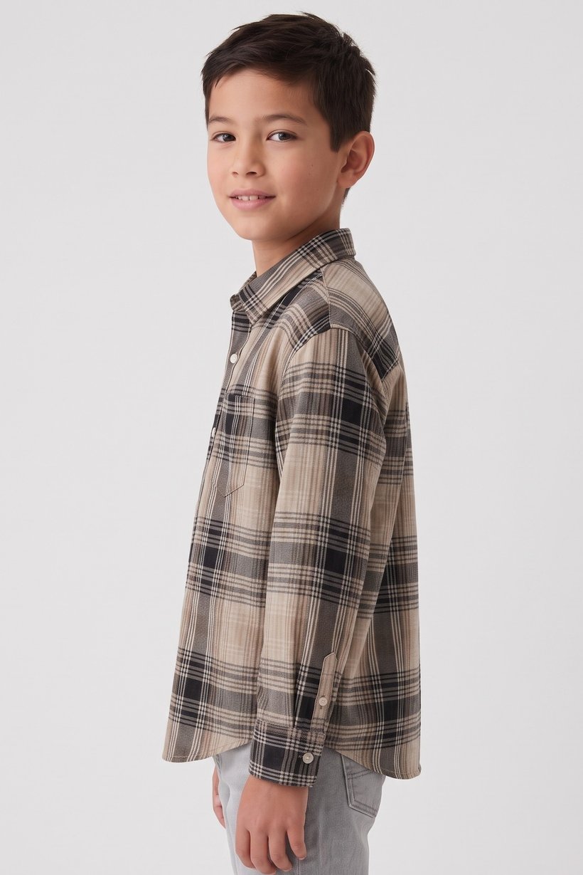 Kids Boy Plaid Long Sleeve Shirt, Multicolor