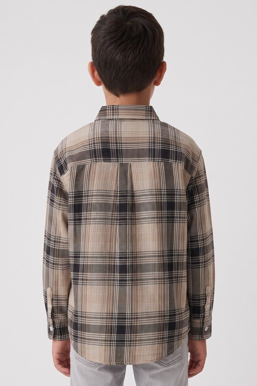 Kids Boy Plaid Long Sleeve Shirt, Multicolor