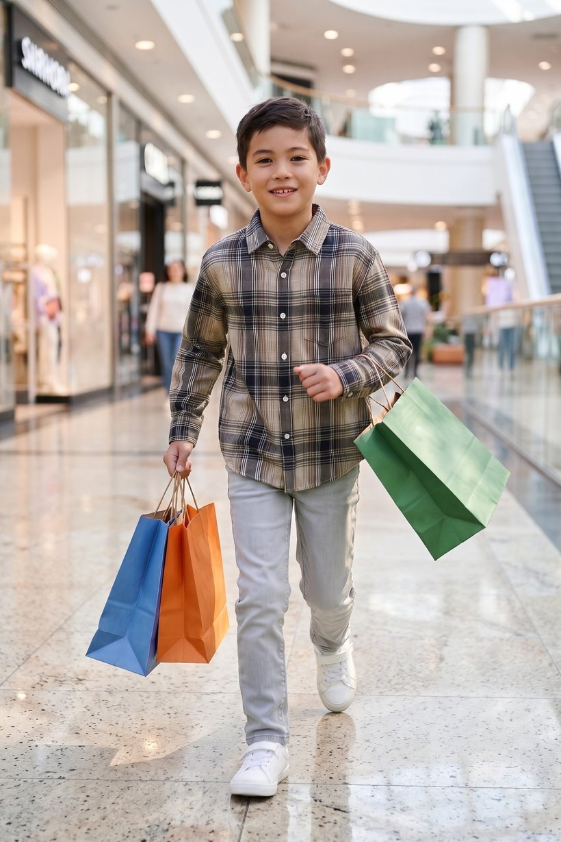 Kids Boy Plaid Long Sleeve Shirt, Multicolor
