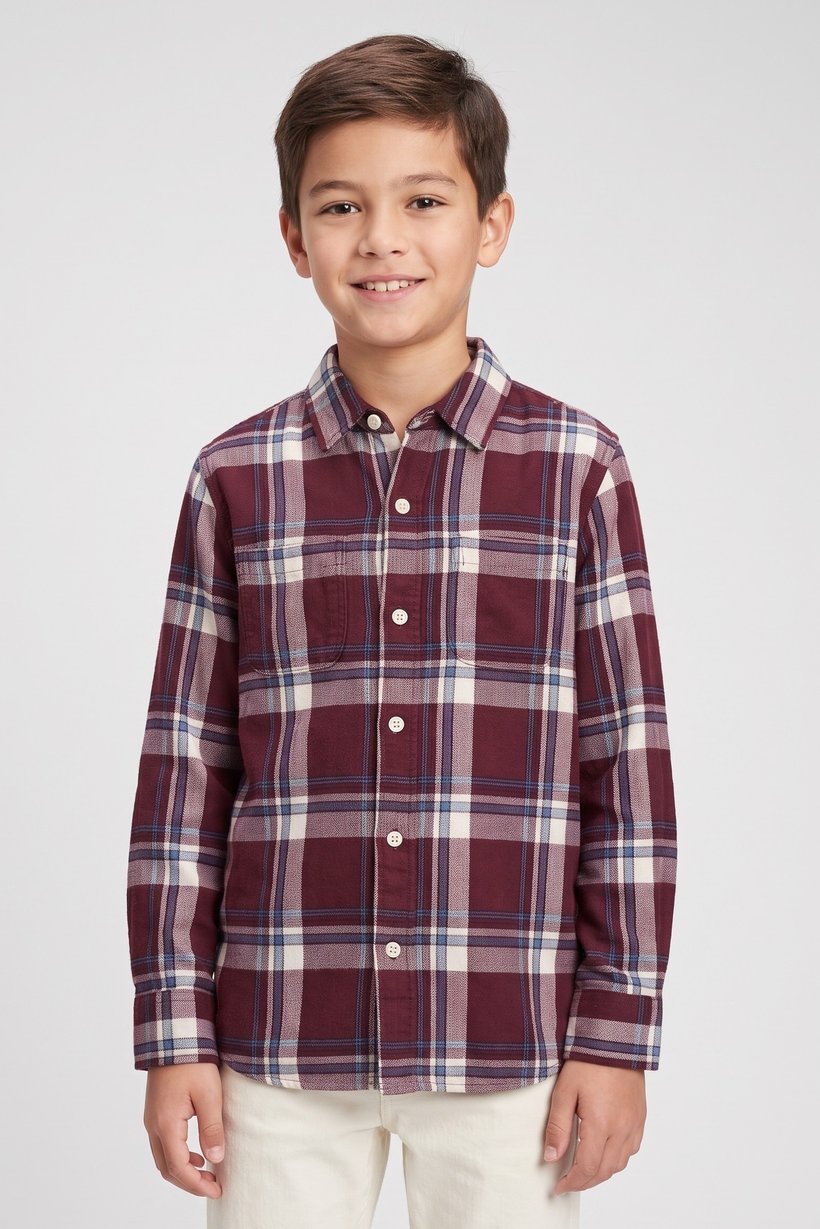 Kids Boy Plaid Long Sleeve Casual Shirt, Multicolor