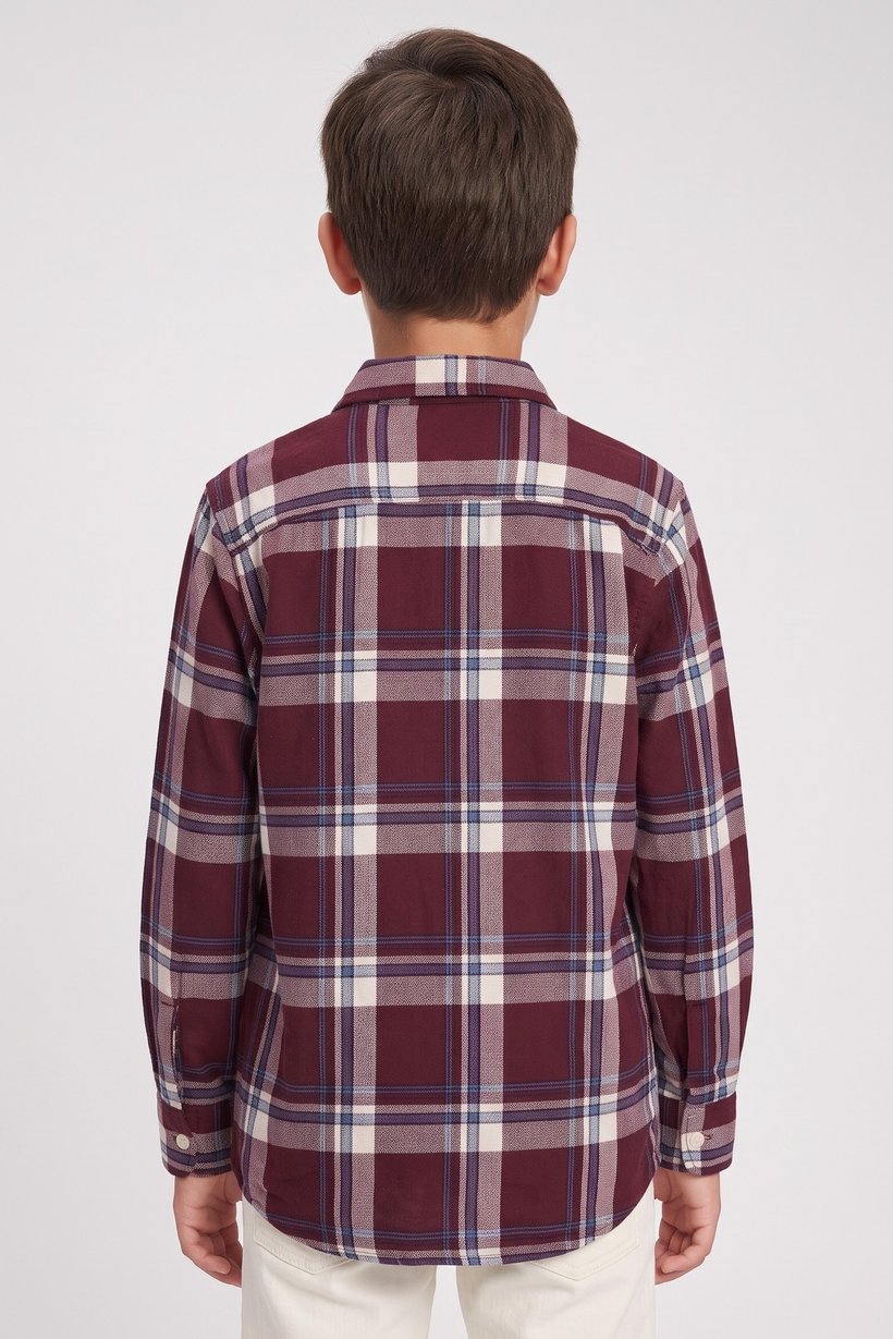 Kids Boy Plaid Long Sleeve Casual Shirt, Multicolor