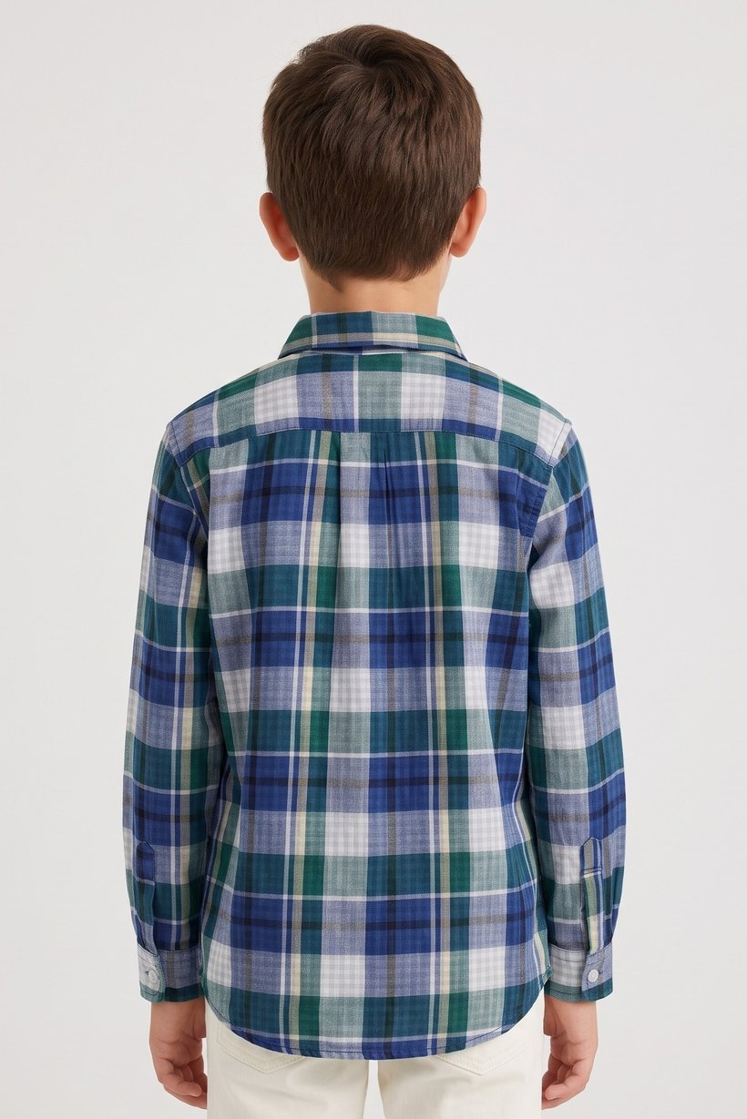 Kids Boy Plaid Long Sleeve Casual Shirt, Multicolor