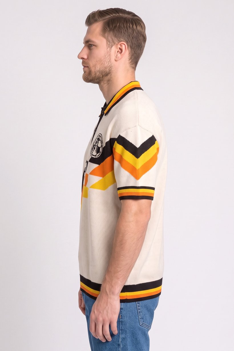 Zoom Men Regular Fit Graphic Print Short Sleeve Polo Shirt, Multicolor