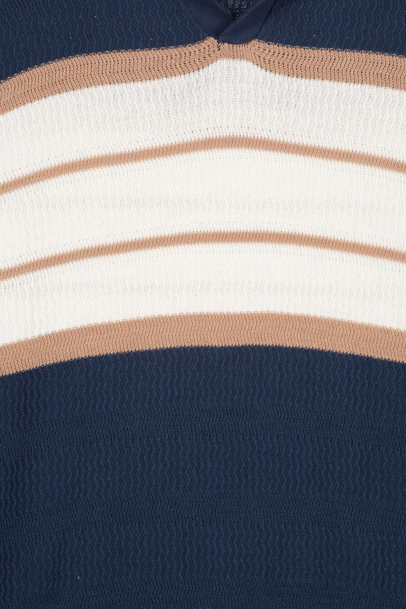 Men Regular Fit Stripe Short Sleeve Polo Shirt, Multicolor