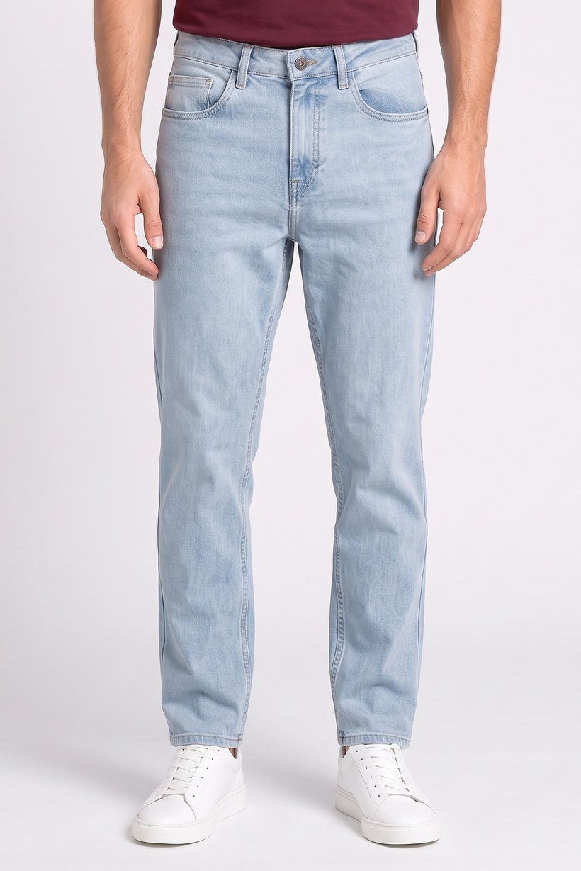 Men Relaxed Fit Washed Stretchable Jeans, Blue