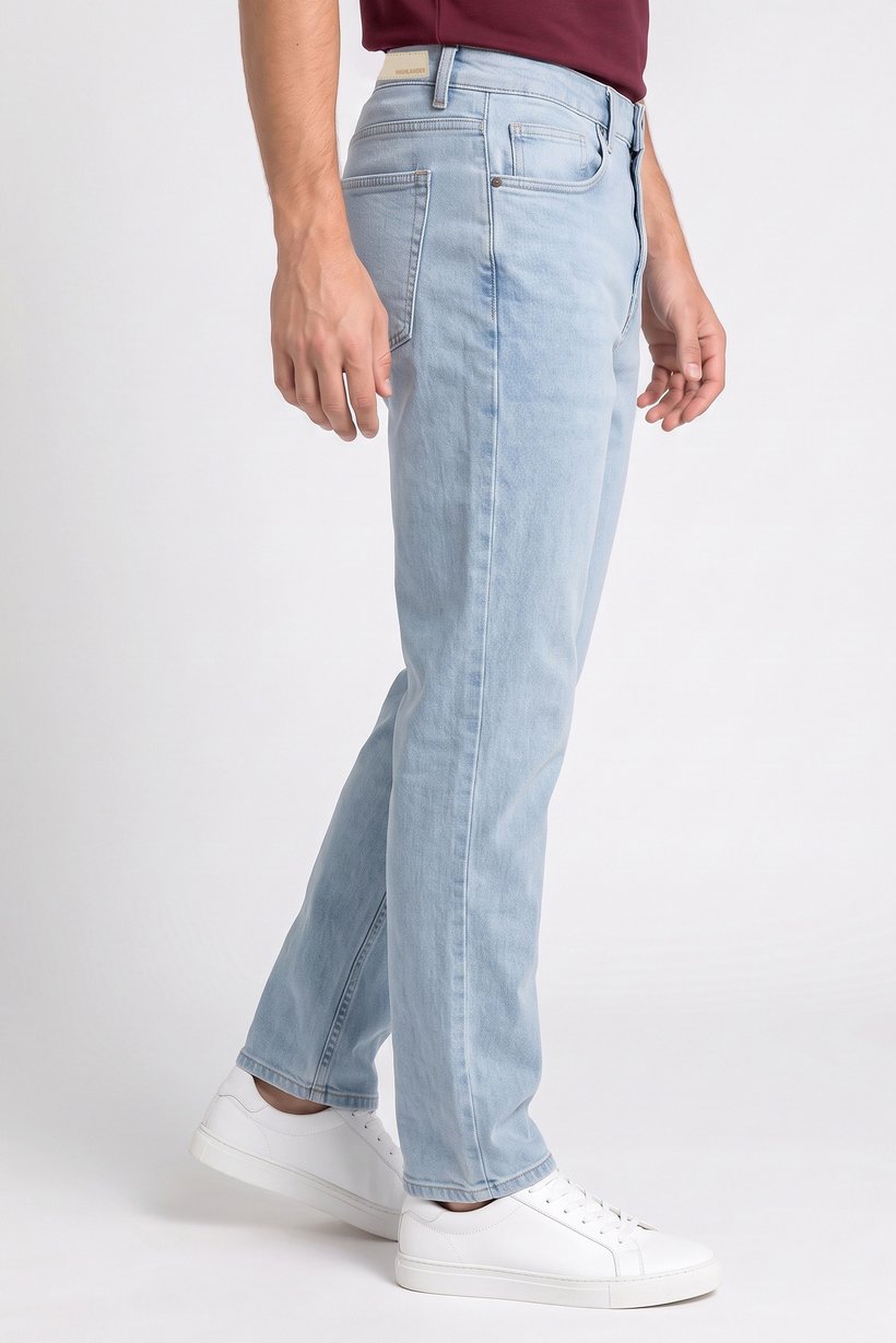 Men Relaxed Fit Washed Stretchable Jeans, Blue