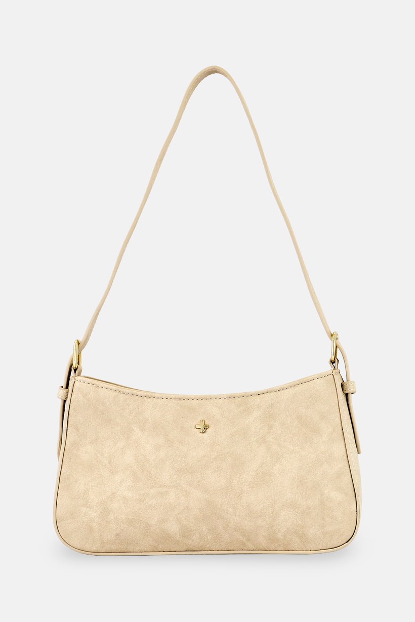 Women Brand Logo Handbag, Beige