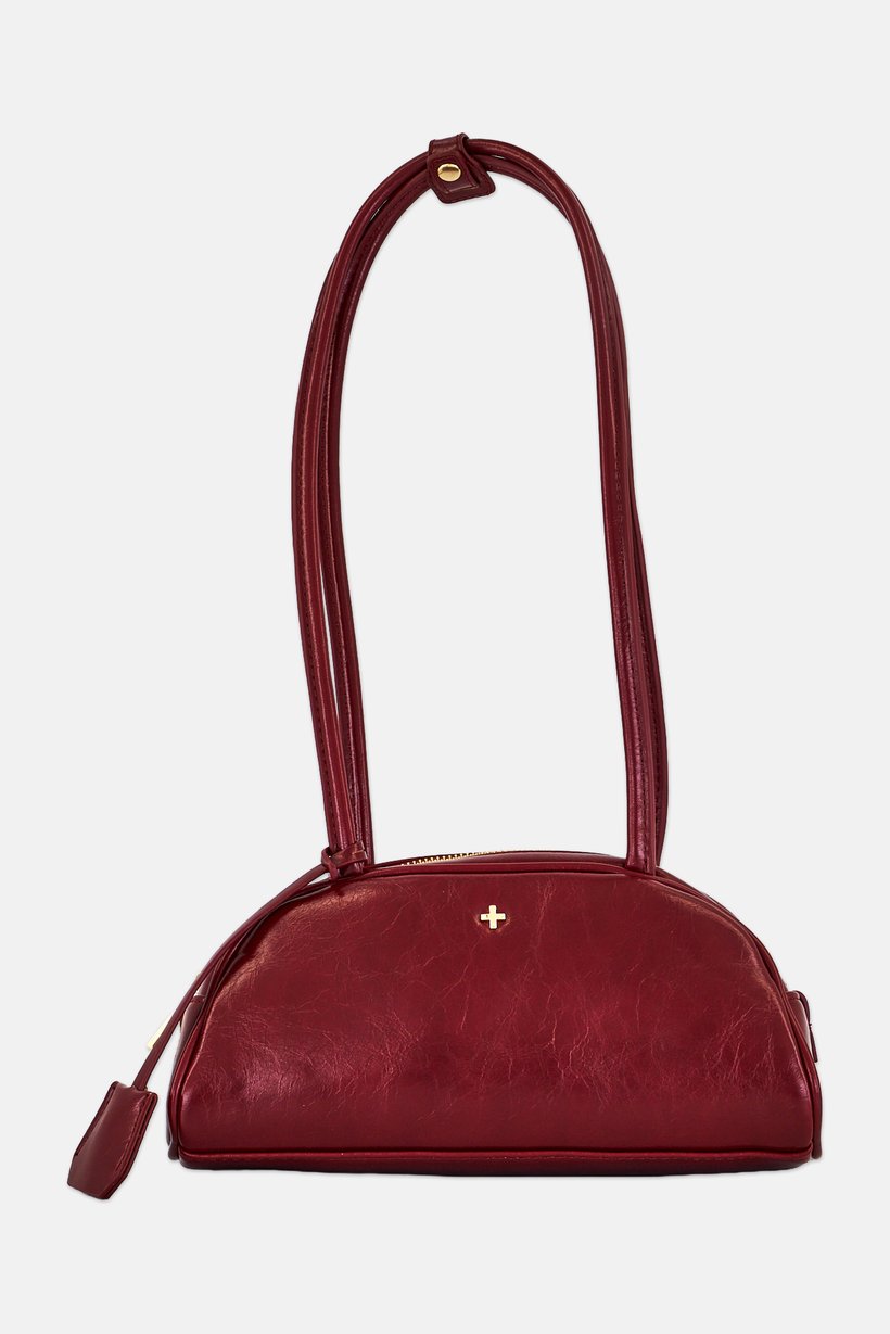 Women Brand Logo Shoulder Bag, Red