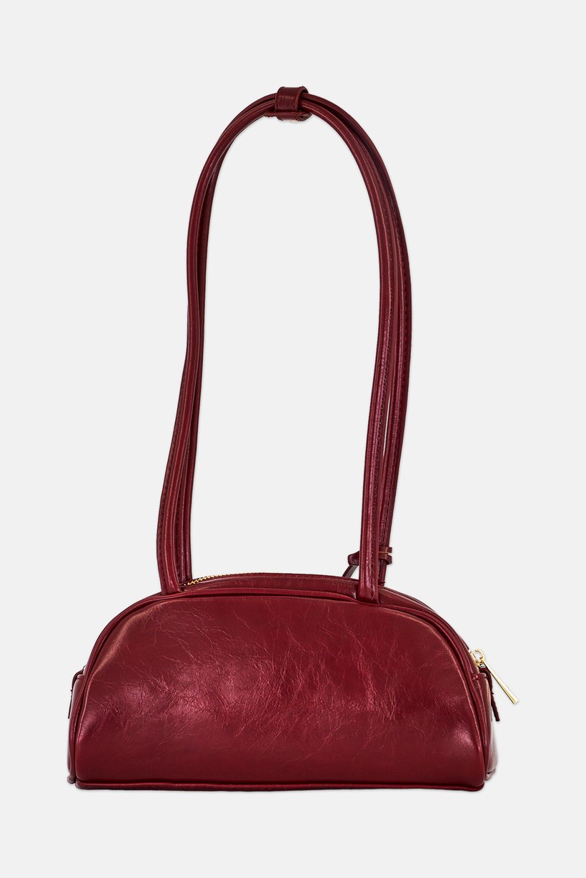 Women Brand Logo Shoulder Bag, Red