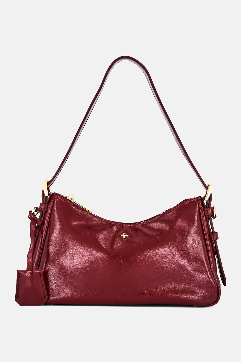 Women Brand Logo Shoulder Bag, Maroon