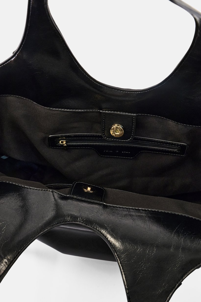 Women Brand Logo Tote Bag, Black