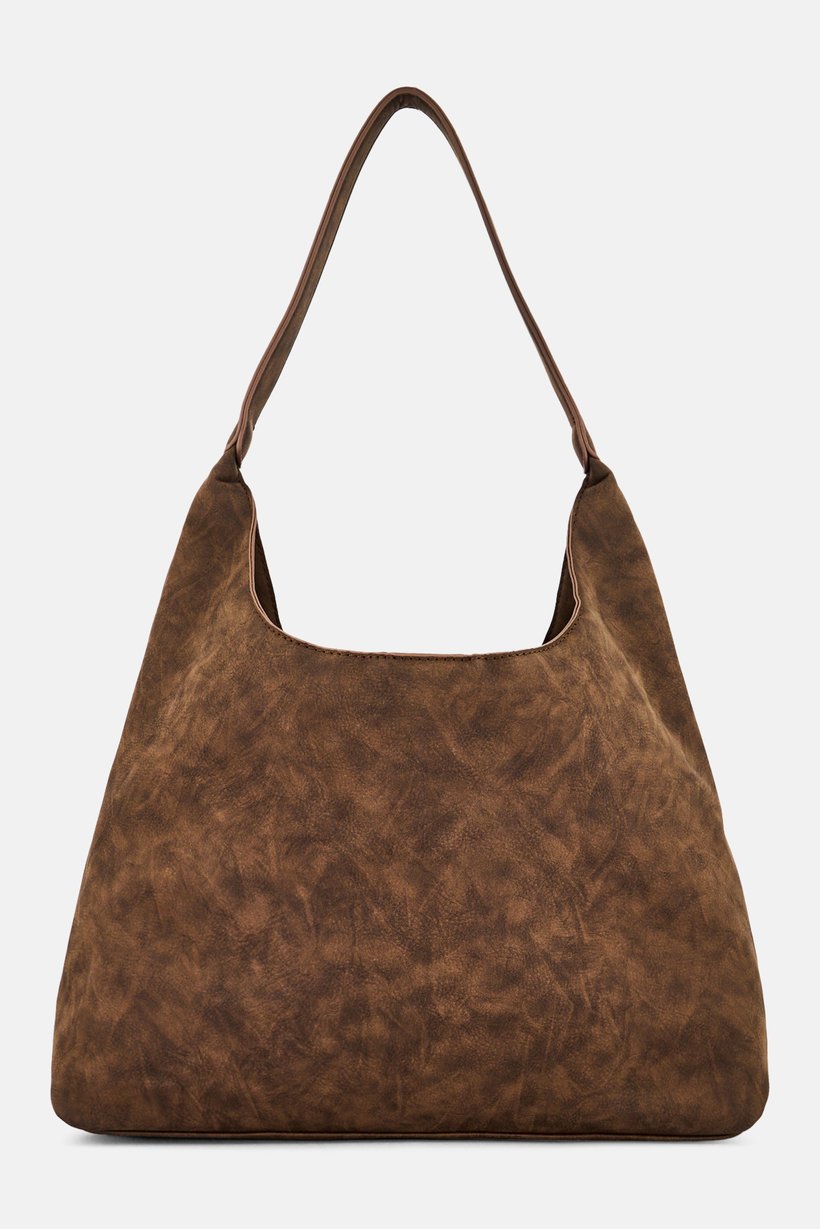 Women Solid Tote Bag, Chocolate Brown