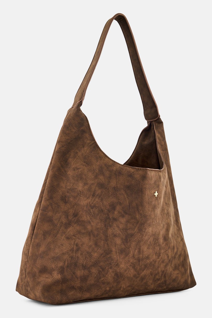 Women Solid Tote Bag, Chocolate Brown