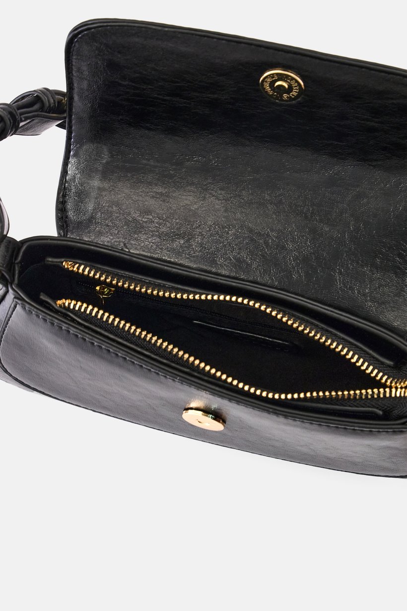 Women Solid Handbag, Black