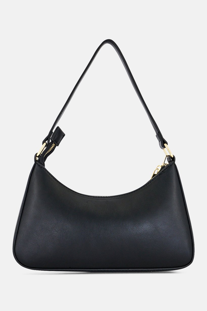 Women Brand Logo Shoulder Bag, Black
