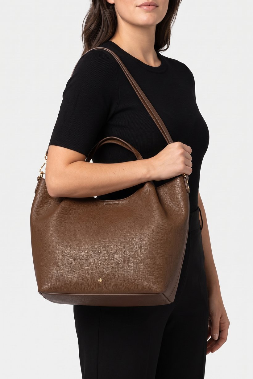 Women Brand Logo Tote Bag, Brown
