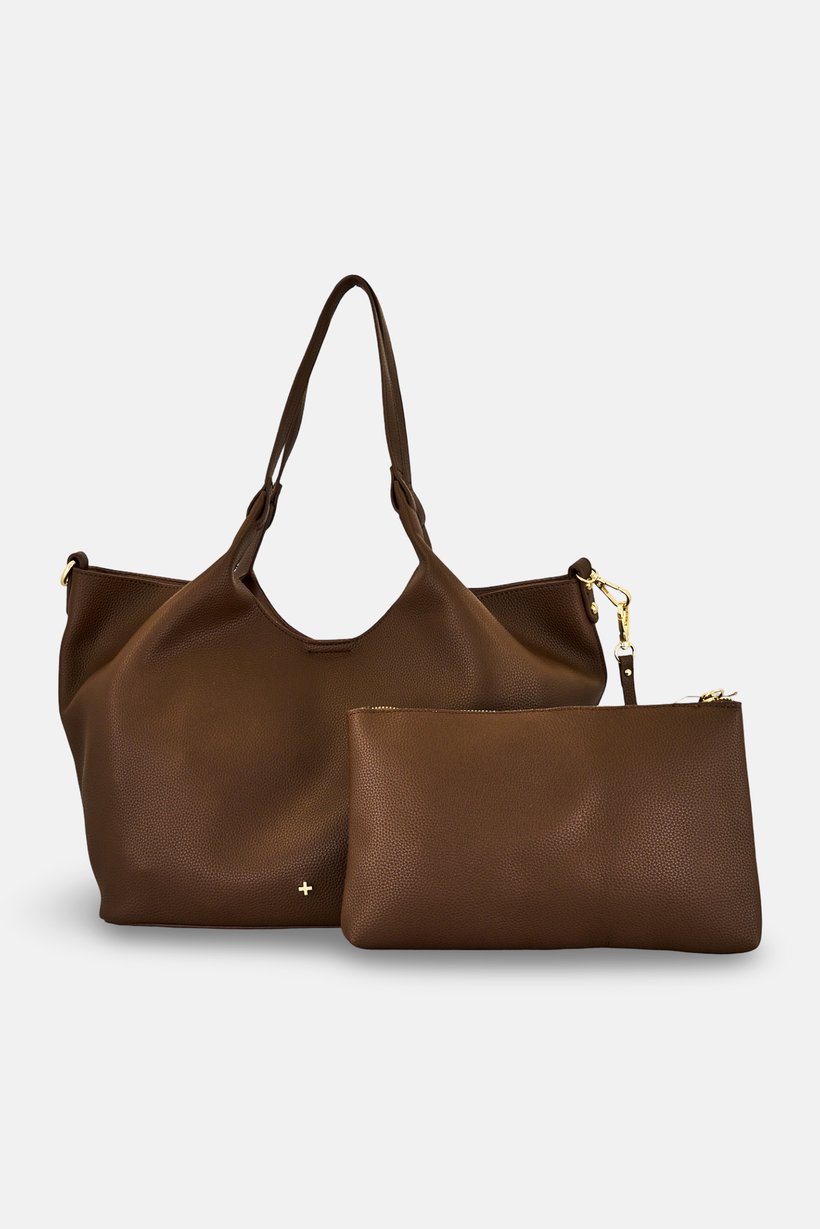 Women Brand Logo Tote Bag, Brown