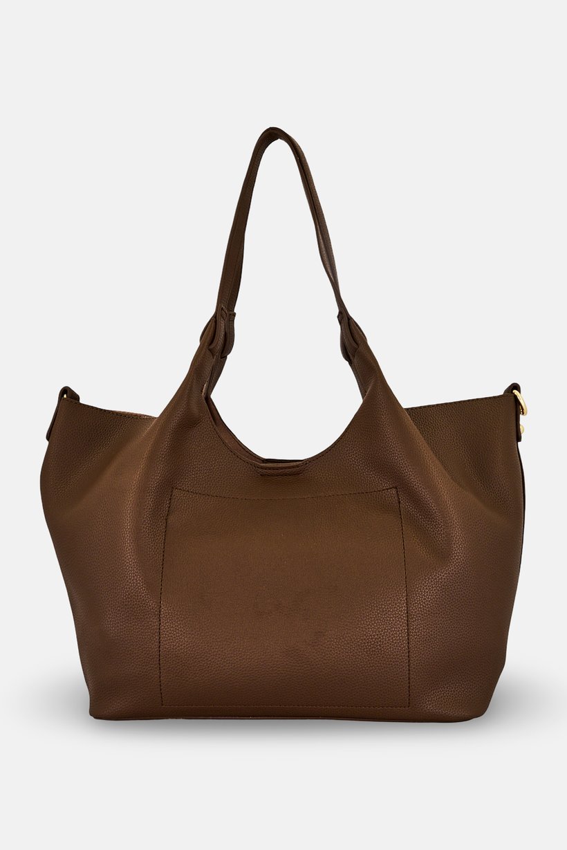 Women Brand Logo Tote Bag, Brown