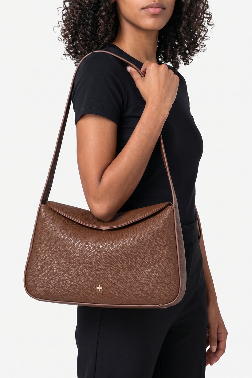 Women Brand Logo Handbag, Brown