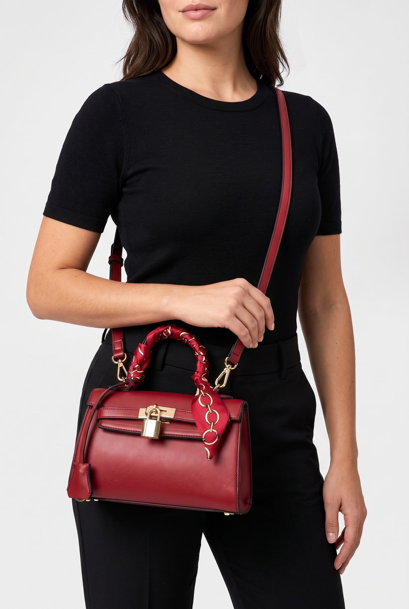 Women Brand Logo Cross Body Bag, Maroon