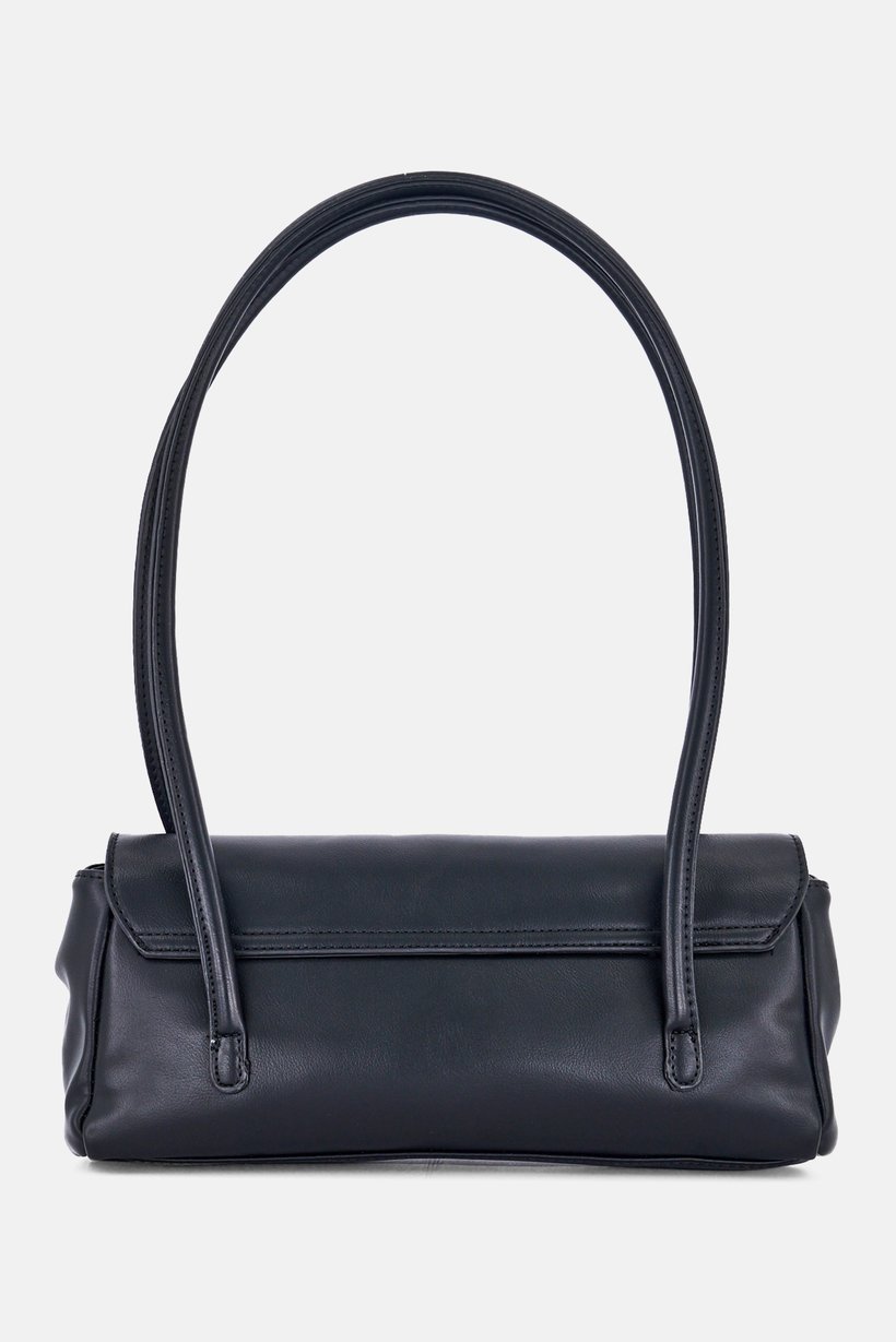 Women Brand Logo Shoulder Bag, Black