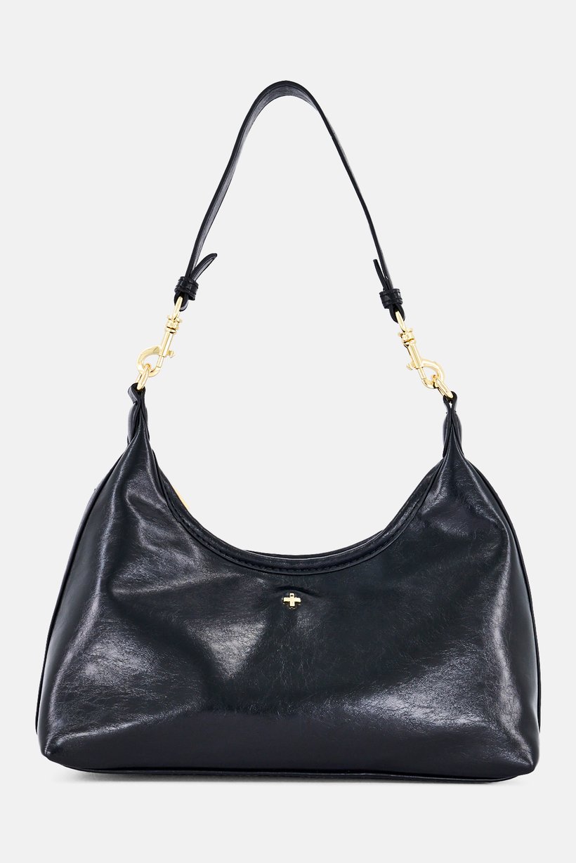 Women Brand Logo Shoulder Bag, Black