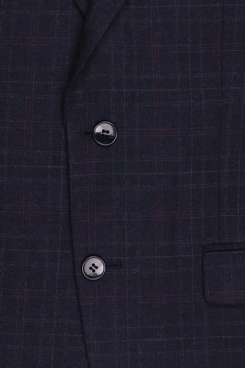 Men Regular Fit Checkered Casual Blazer, Black