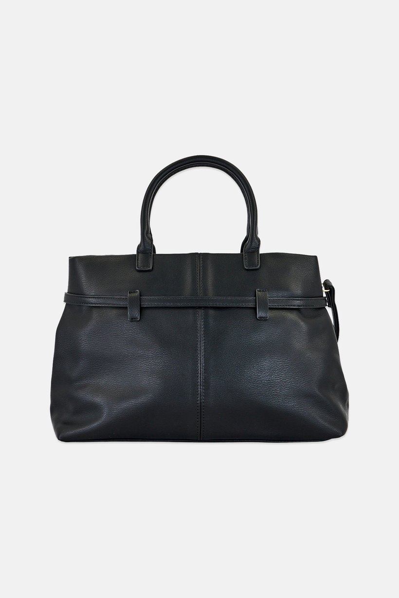Women Brand Logo Handbag, Black