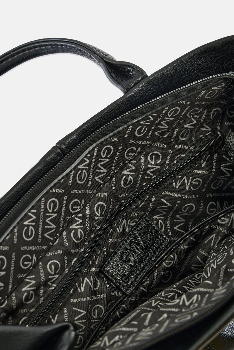 Women Brand Logo Handbag, Black