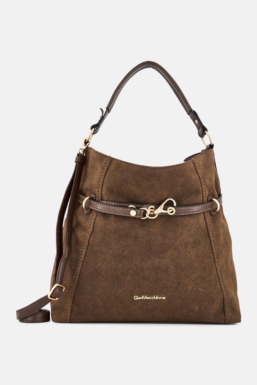 Women Brand Logo Tote Bag, Dark Brown