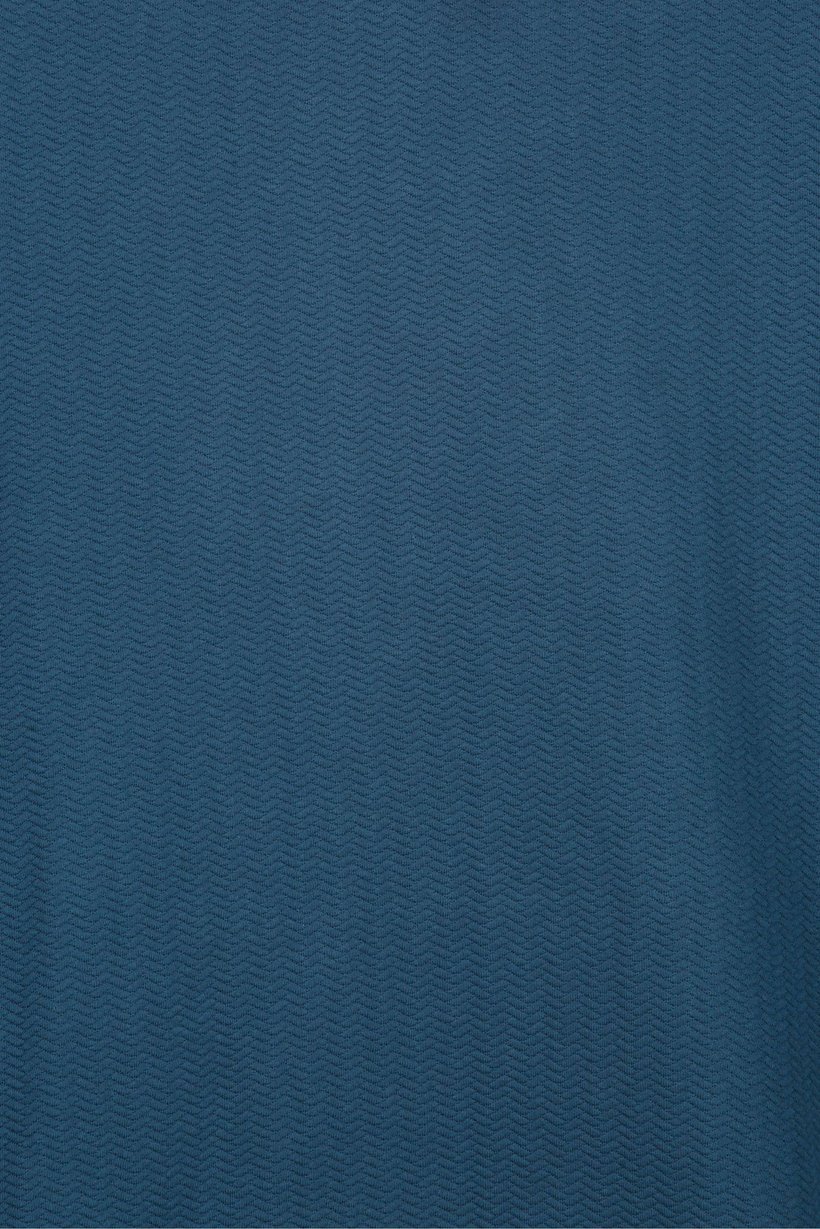 Men Long Sleeve Textured Hoodie, Teal Blue