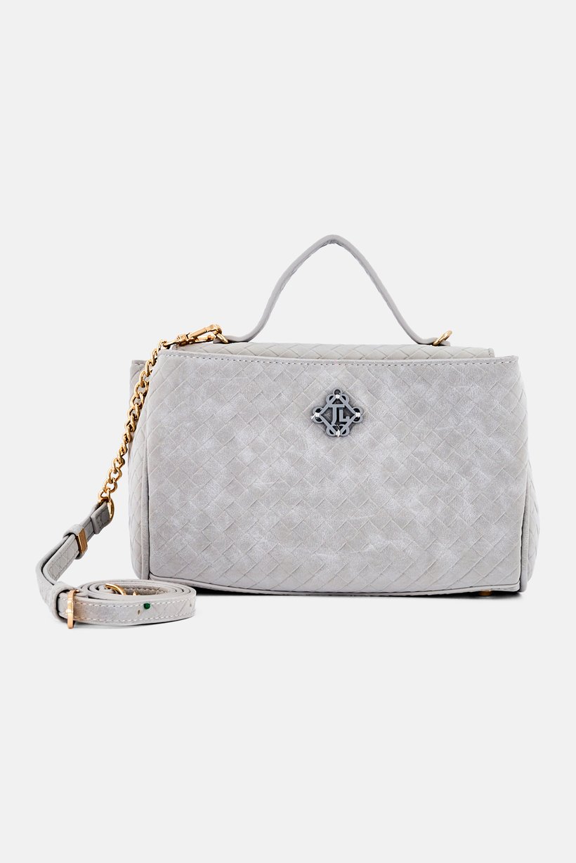 Women Brand Logo Cross Body Bag, Grey