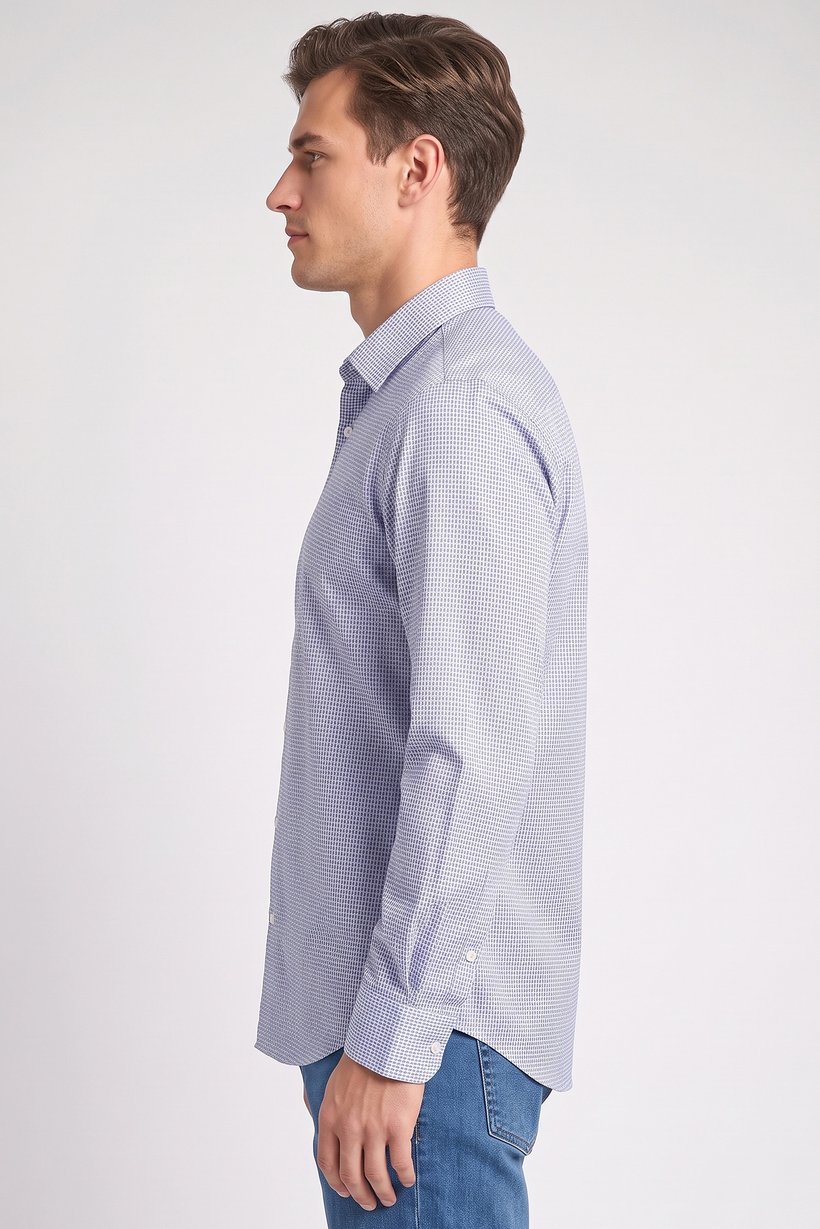 Men Regular Fit Textured Long Sleeve Casual Shirt, Multicolor