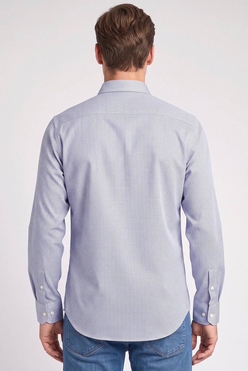 Men Regular Fit Textured Long Sleeve Casual Shirt, Multicolor