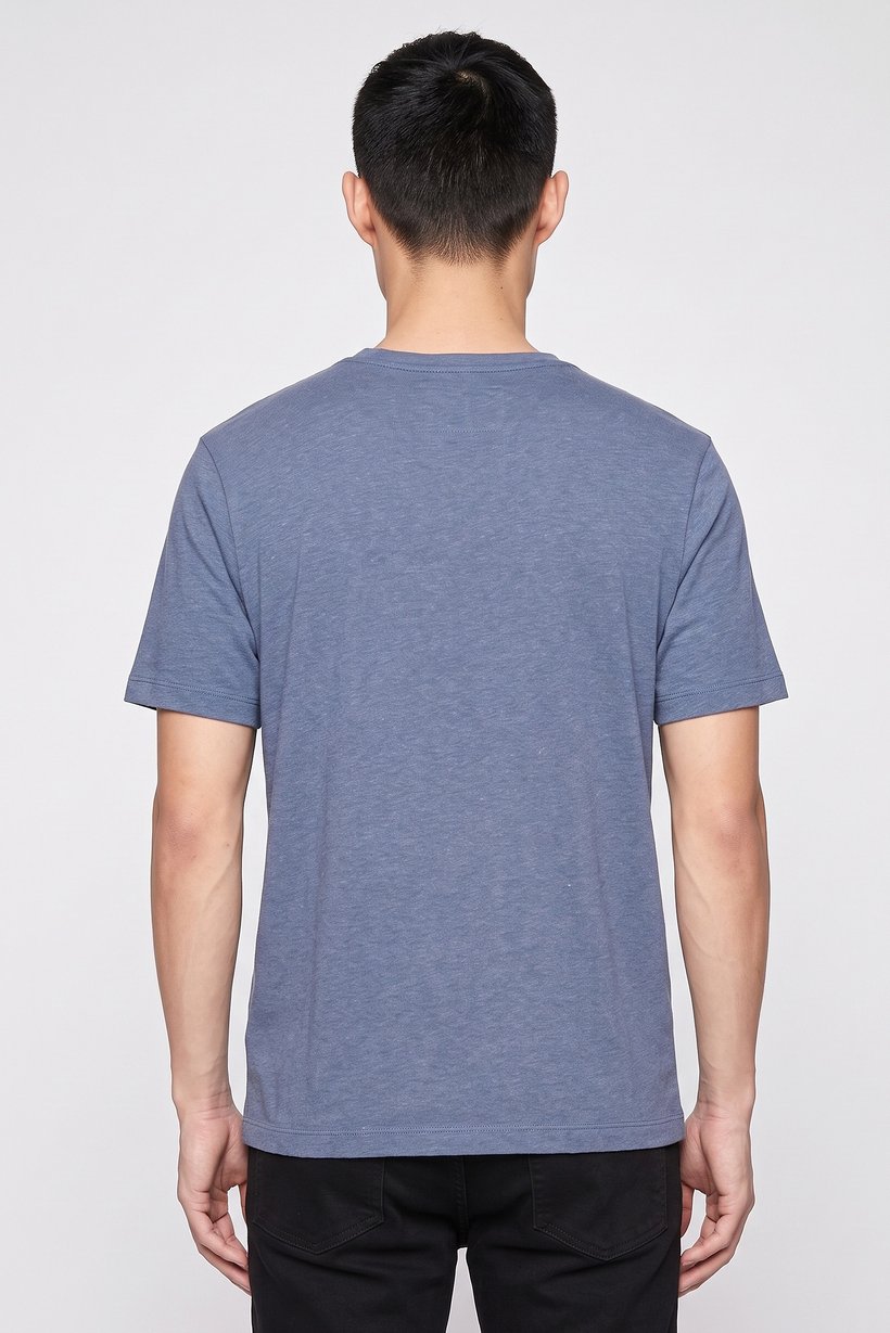 Men Crew Neck Short Sleeve Heather T-Shirt, Dusty Blue