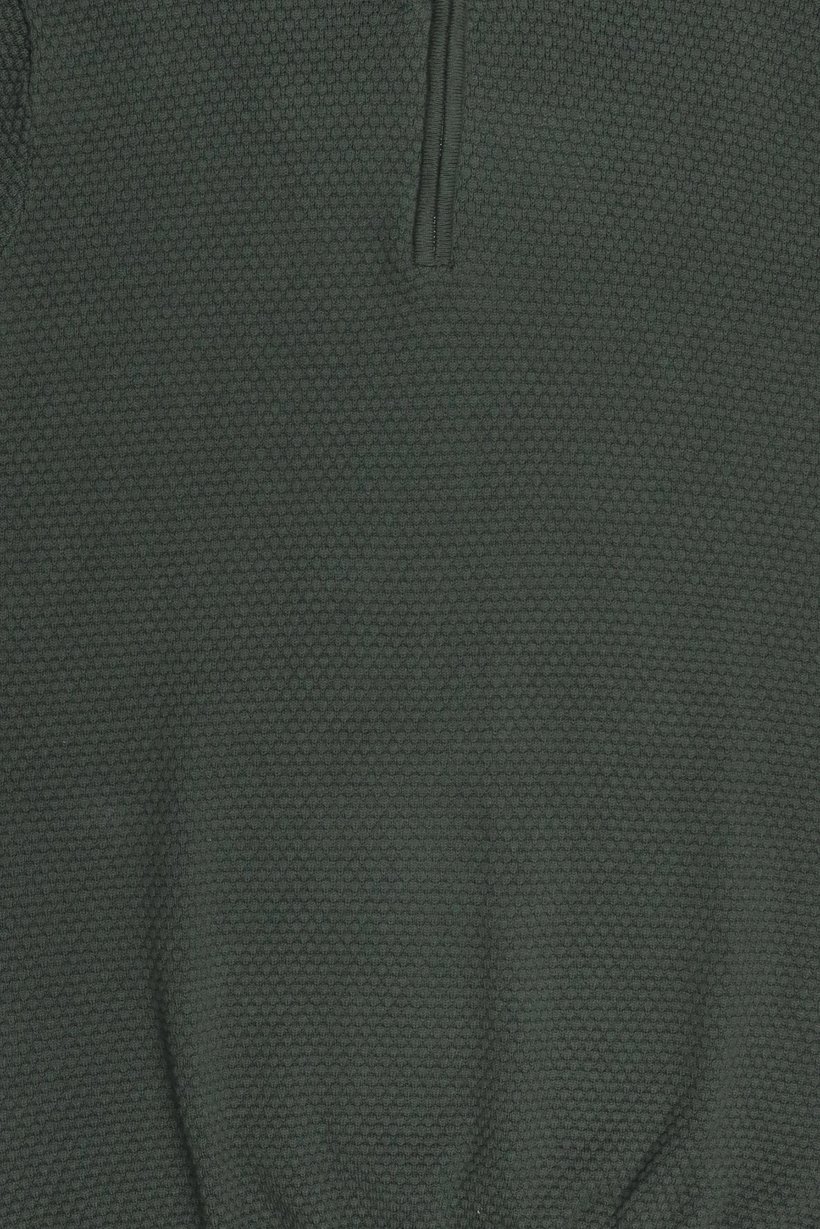 Men Mock Neck Textured Sweater, Olive