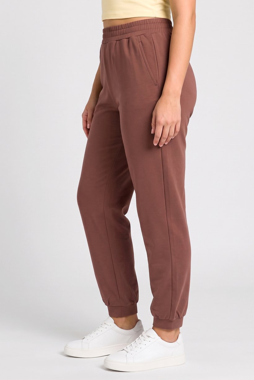 Women Regular Fit Solid Sweatpants, Rust