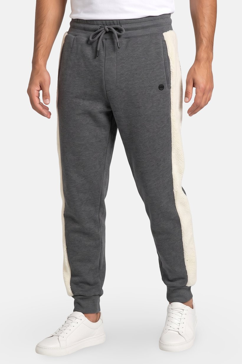 Men Regular Fit Brand Logo Jogger Pants, Grey