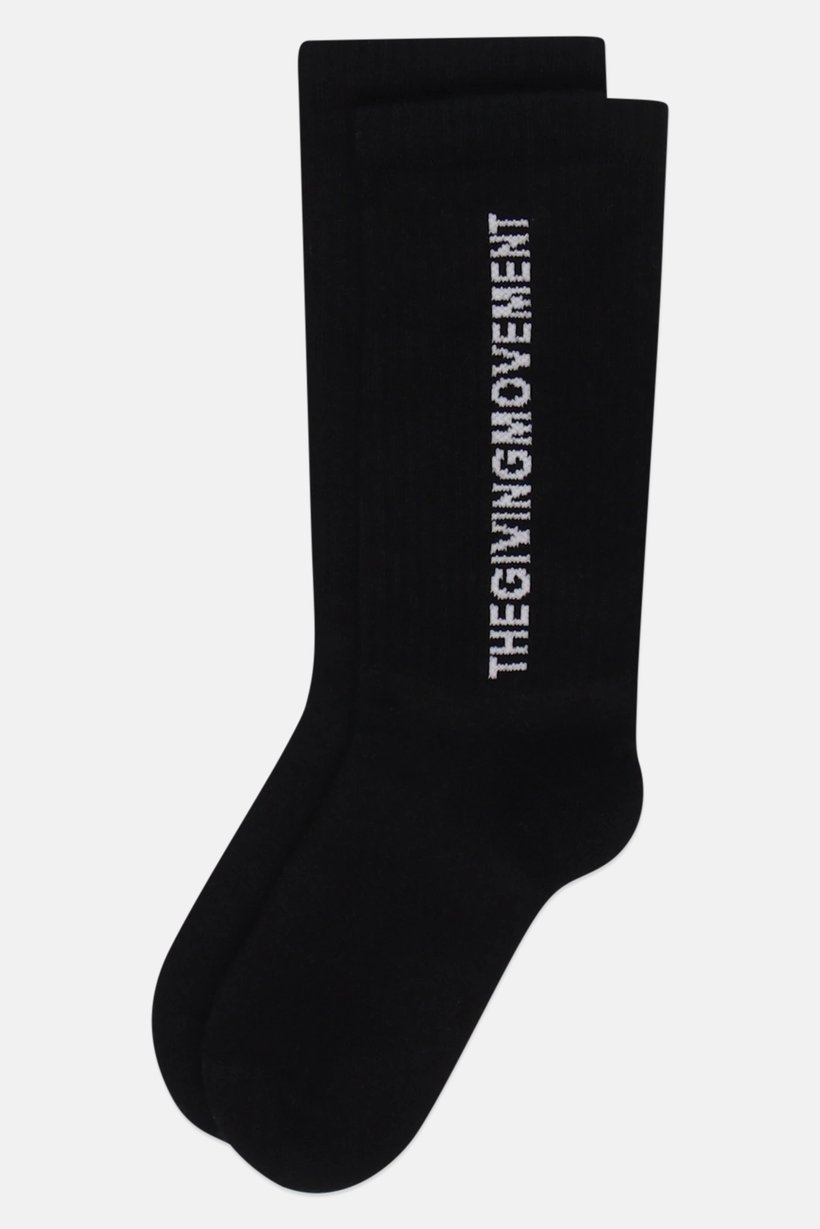 Kids Boy 1 Pair Brand Logo Crew Socks, Black