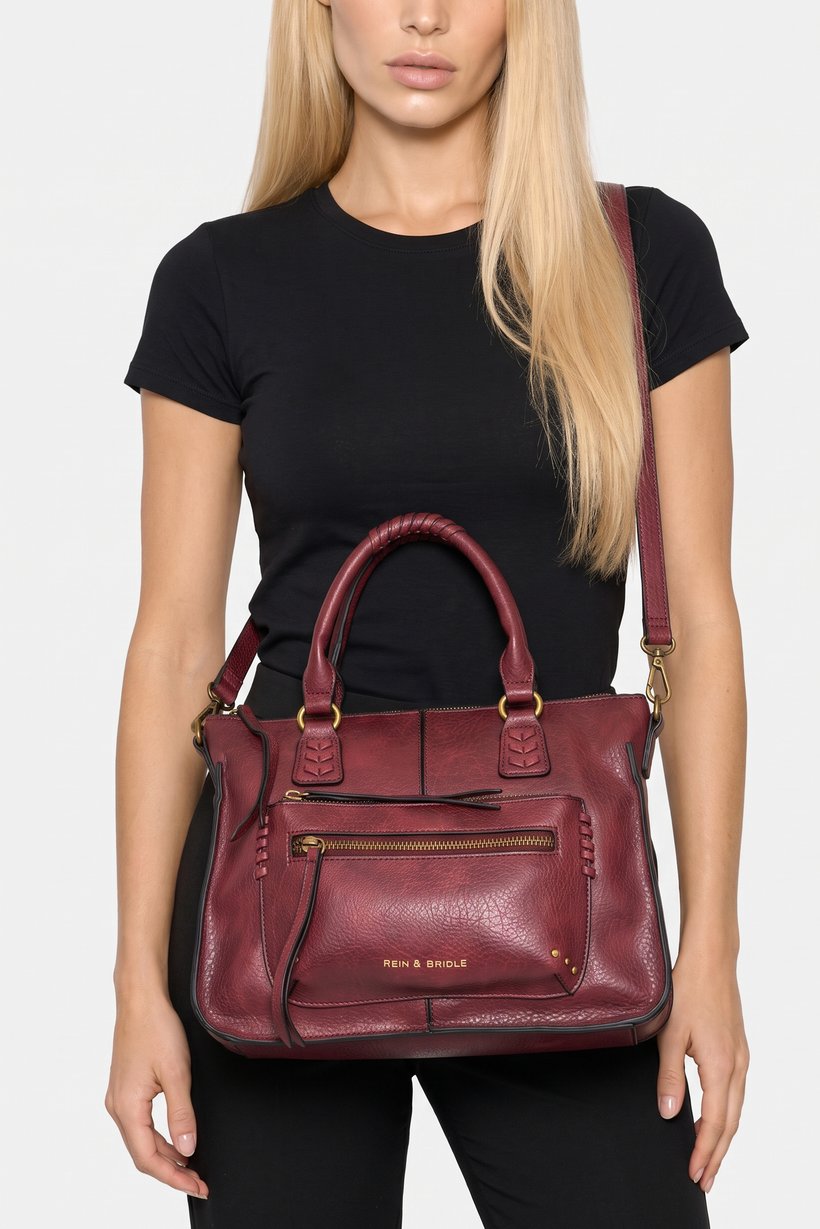 Women Brand Logo Cross Body Bag, Burgundy