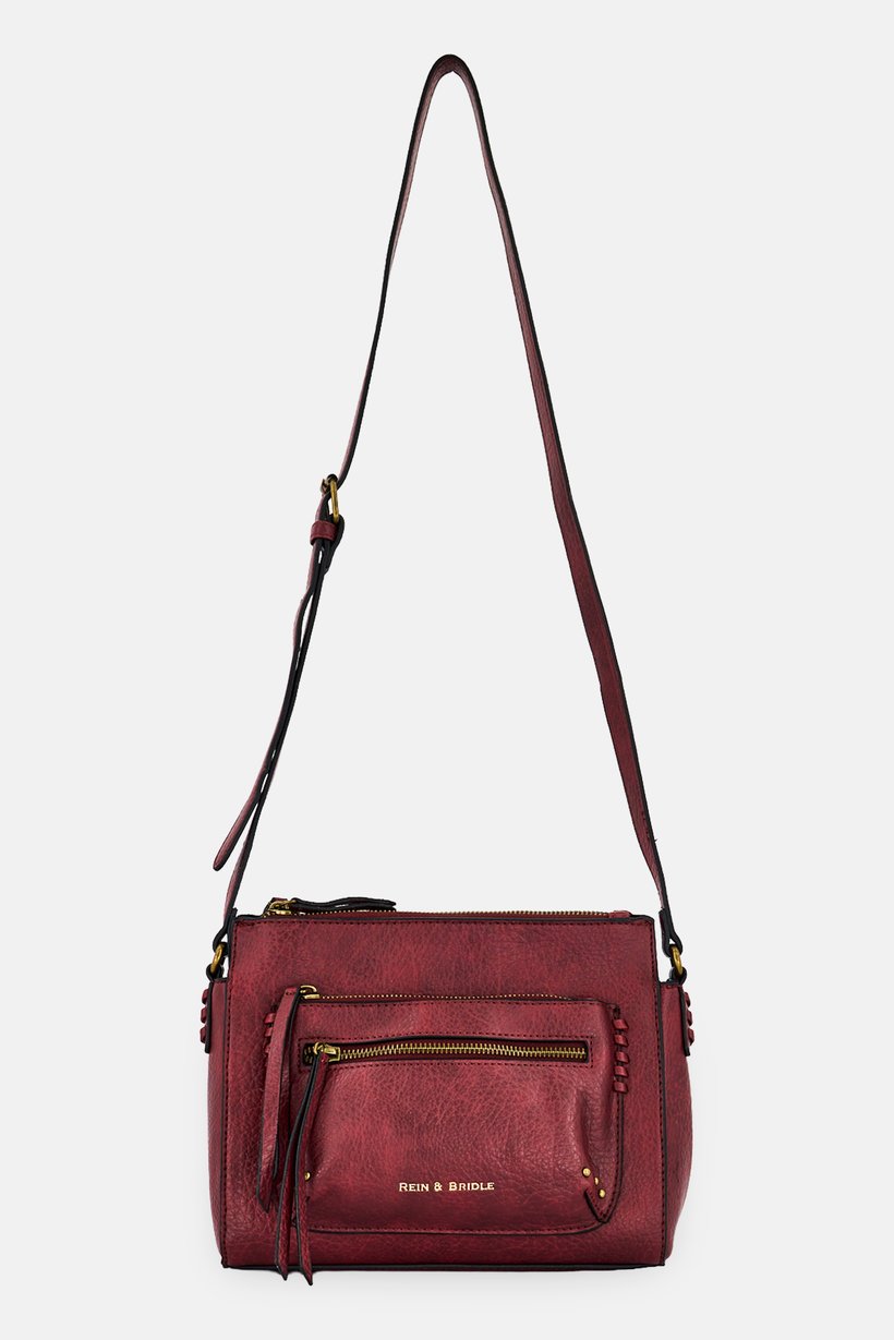 Women Brand Logo Crossbody Bag, Burgundy
