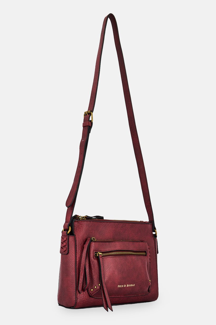 Women Brand Logo Crossbody Bag, Burgundy