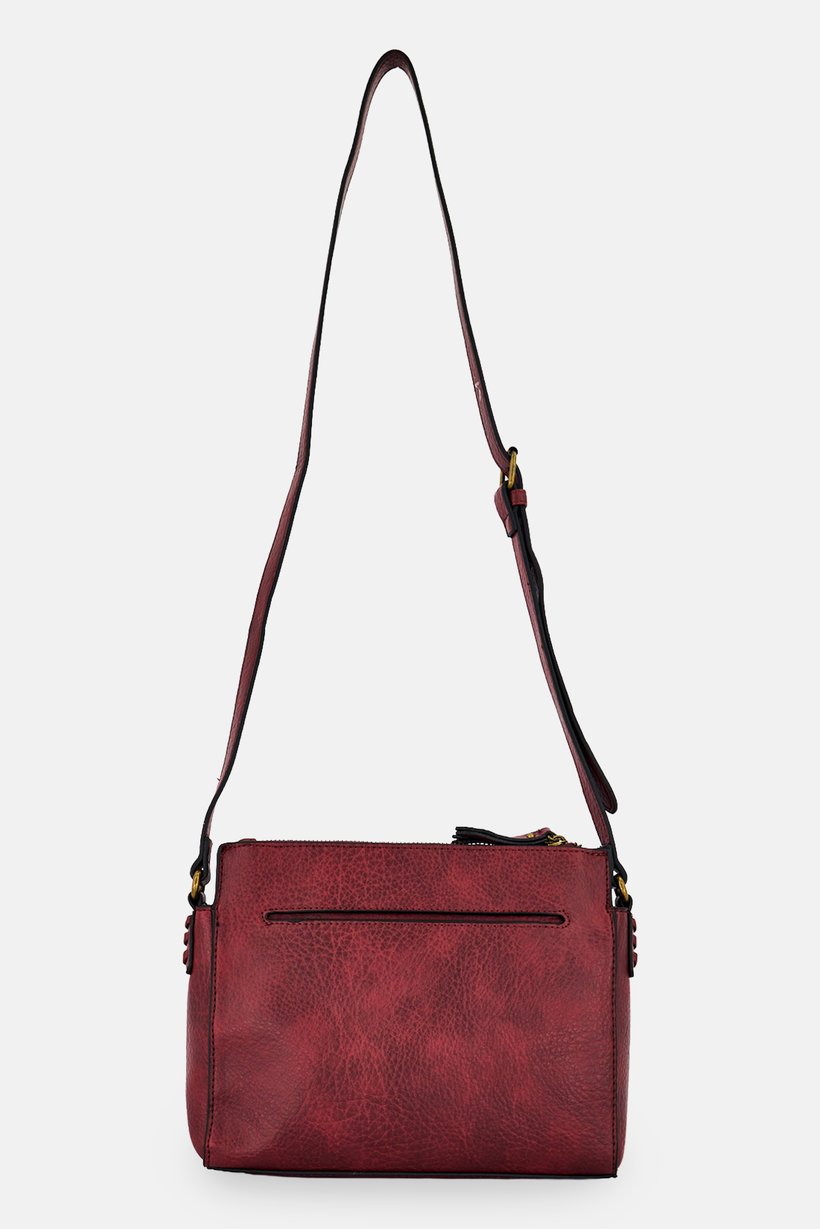Women Brand Logo Crossbody Bag, Burgundy