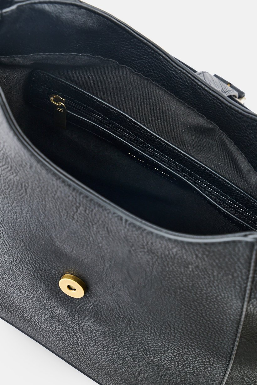 Women Solid Hobo Bag, Black
