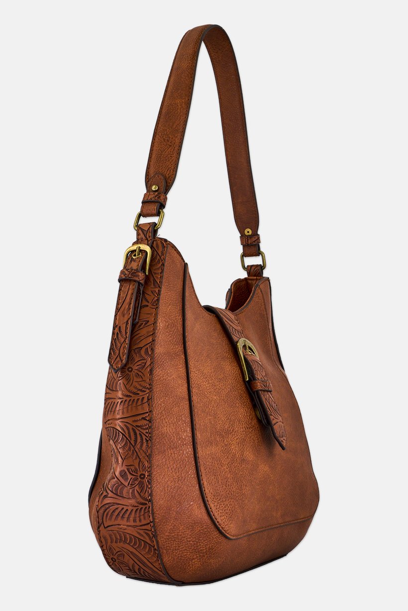 Women Brand Logo Shoulder Bag, Brown